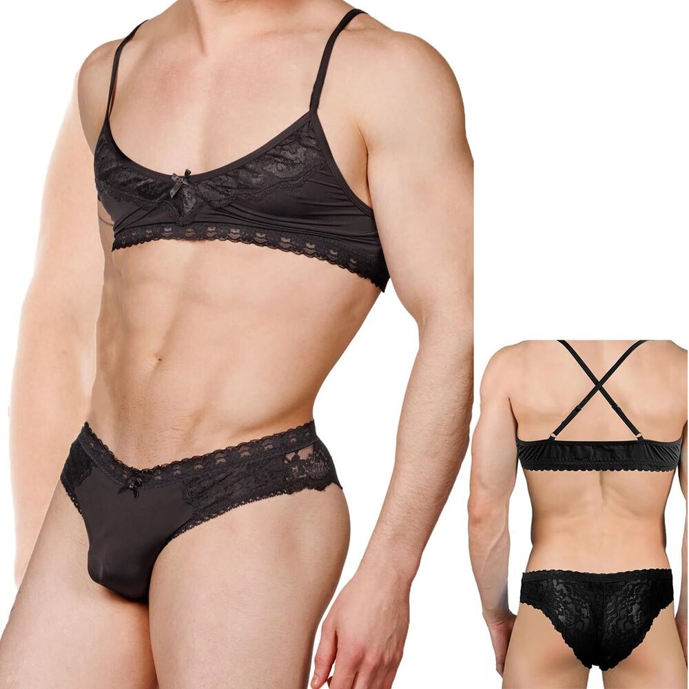 9464 Lace Sexy Underwear, Sissy Pouch Panties Femboy , Low Rise Bow